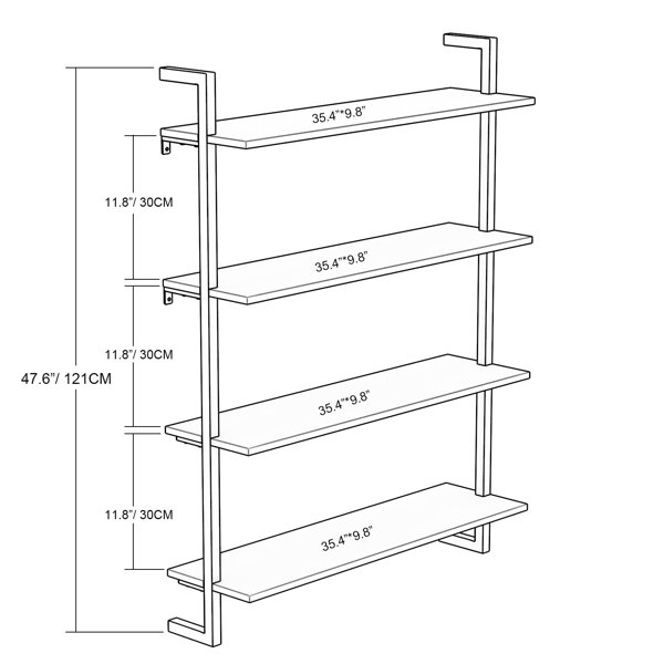 17 Stories Ksandra Floating Bookcase Wayfair